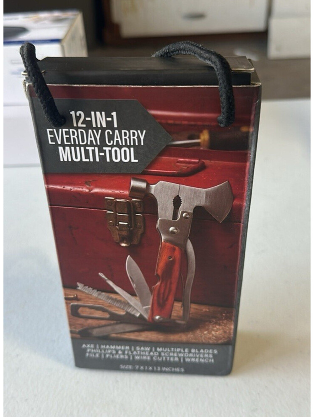12-in-1 Camping Multi-Tool Axe Hammer Knife Saw Pliers Wood Handle New